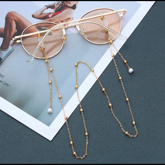 Jewelry - Gold chain for glasses - brand new - pearl detail